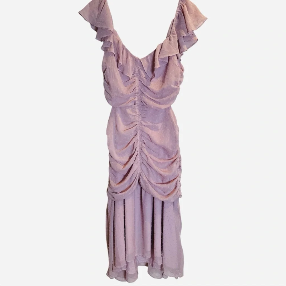 Astr The Label Pink Ruched Midi Dress with Scoop Neck NWOT - Picture 6 of 10